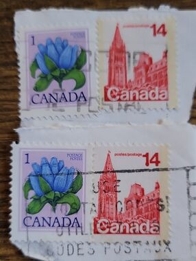 Blue Floral Stamp Set Accent Stickers - Unbranded